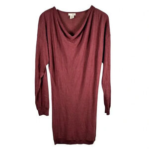 M. Rena Size Medium Knit Dress Cowl Neck Long Sleeve Sparkle Embellished